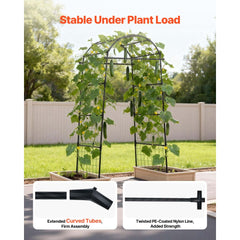 VEVOR Cucumber Trellis, U-Shape Garden Trellises for Raised Bed, Metal Arch Plant Support for Vine, Climbing Plants