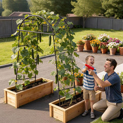VEVOR Cucumber Trellis, U-Shape Garden Trellises for Raised Bed, Metal Arch Plant Support for Vine, Climbing Plants