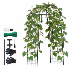 VEVOR Cucumber Trellis, U-Shape Garden Trellises for Raised Bed, Metal Arch Plant Support for Vine, Climbing Plants