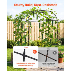 VEVOR Cucumber Trellis, U-Shape Garden Trellises for Raised Bed, Metal Wide Top Arch Plant Support for Vine, Climbing