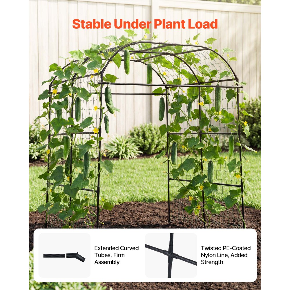 VEVOR Cucumber Trellis, U-Shape Garden Trellises for Raised Bed, Metal Wide Top Arch Plant Support for Vine, Climbing