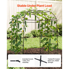 VEVOR Cucumber Trellis, U-Shape Garden Trellises for Raised Bed, Metal Wide Top Arch Plant Support for Vine, Climbing