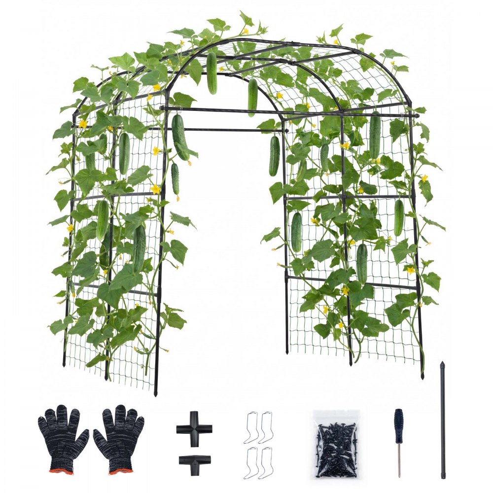 VEVOR Cucumber Trellis, U-Shape Garden Trellises for Raised Bed, Metal Wide Top Arch Plant Support for Vine, Climbing