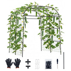 VEVOR Cucumber Trellis, U-Shape Garden Trellises for Raised Bed, Metal Wide Top Arch Plant Support for Vine, Climbing
