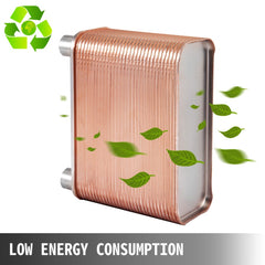 VEVOR Heat Exchanger 3"x7.5" 60 Plates Brazed Plate Heat Exchanger 316L 1/2" BSP FPT Heat Exchanger EATB12 Beer Wort