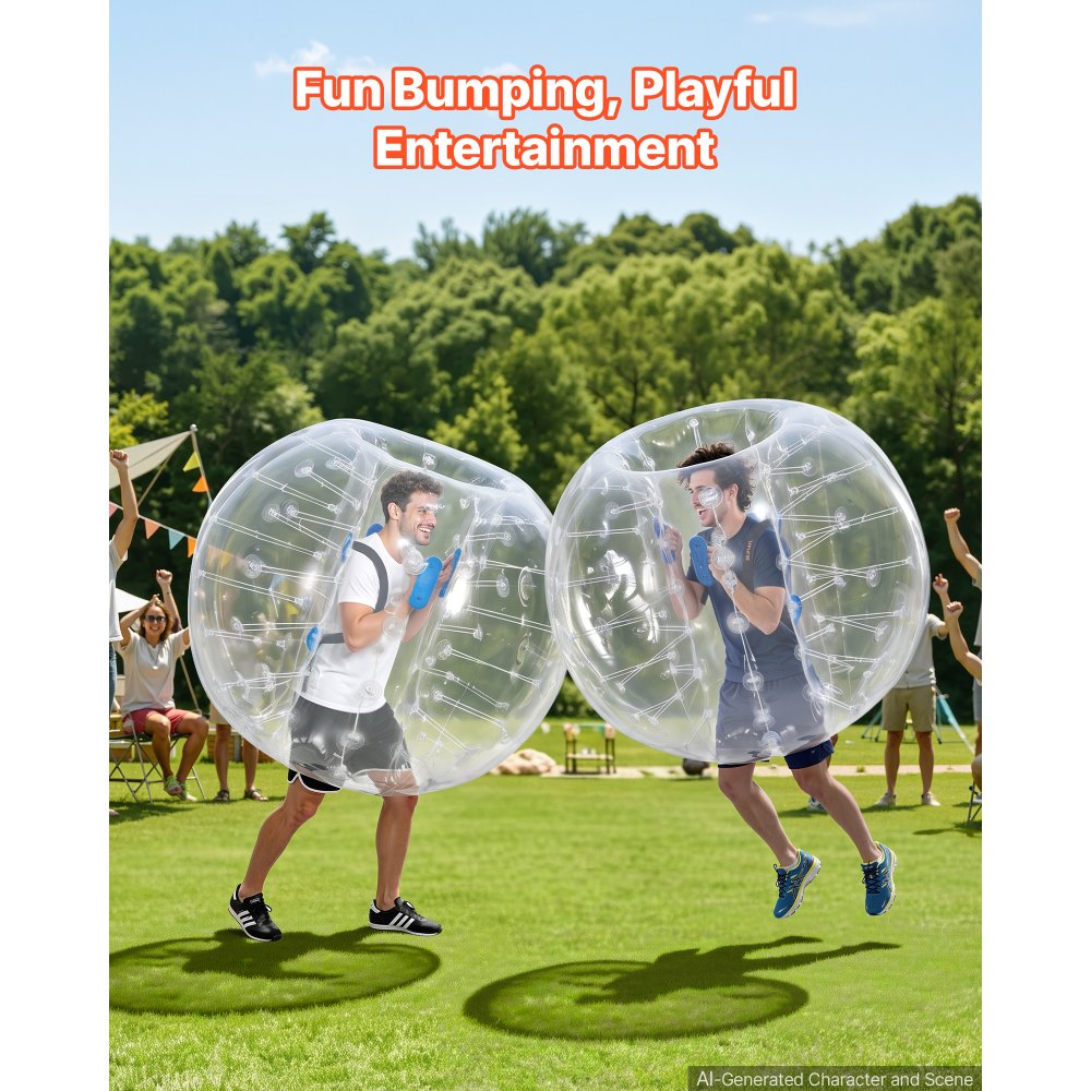 VEVOR 2-Pack Inflatable Bumper Balls 5FT Human Bubble for Adult Transparent, for Backyard, Camping, Picnic, Park, Lawn