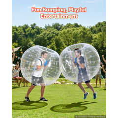 VEVOR 2-Pack Inflatable Bumper Balls 5FT Human Bubble for Adult Transparent, for Backyard, Camping, Picnic, Park, Lawn