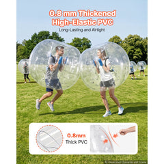 VEVOR 2-Pack Inflatable Bumper Balls 5FT Human Bubble for Adult Transparent, for Backyard, Camping, Picnic, Park, Lawn