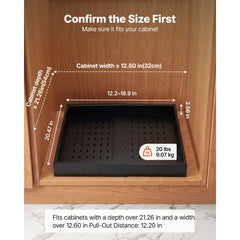 VEVOR Pull Out Cabinet Organizer, 4 Pack Expandable Width (12.2"-18.9"), 20.47" Deep Pull Out Drawers for Cabinets
