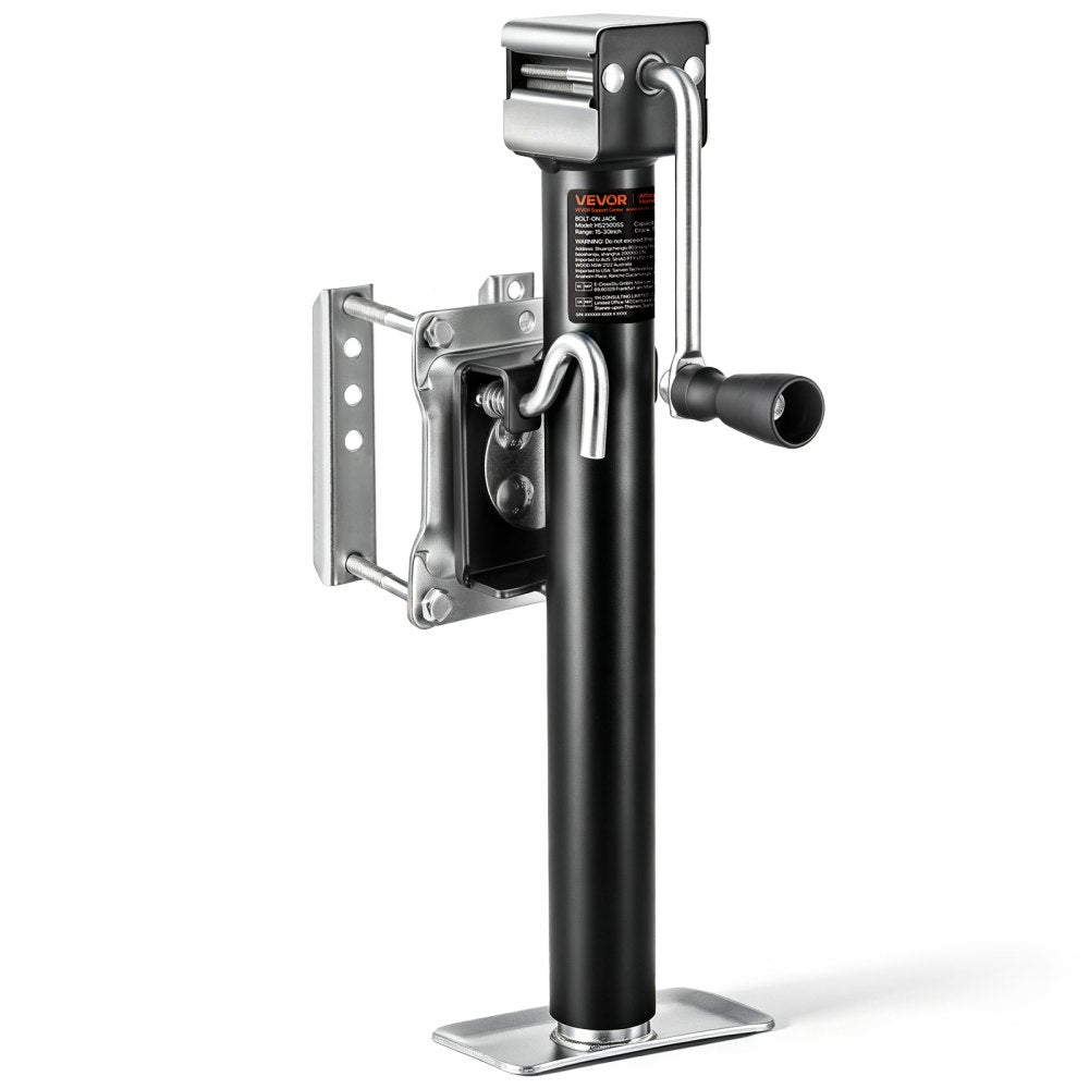 VEVOR Trailer Jack, 2500 lbs Dynamic Load Capacity, Heavy Duty Swivel Bolt-on Trailer Jack with Ergonomic Handle
