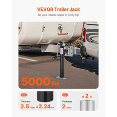 VEVOR Trailer Jack, 5000 lbs Dynamic Load Capacity, Heavy Duty Swivel Bolt-on Trailer Jack, 14.3" Lift Trailer Jack