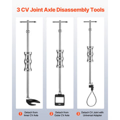 VEVOR Inner CV Axle Puller Tool Set with 5/8 in-18 Slide Hammer & 2-Inch 2.5-Inch CV Joint Fork Adapter, Inner CV Joint