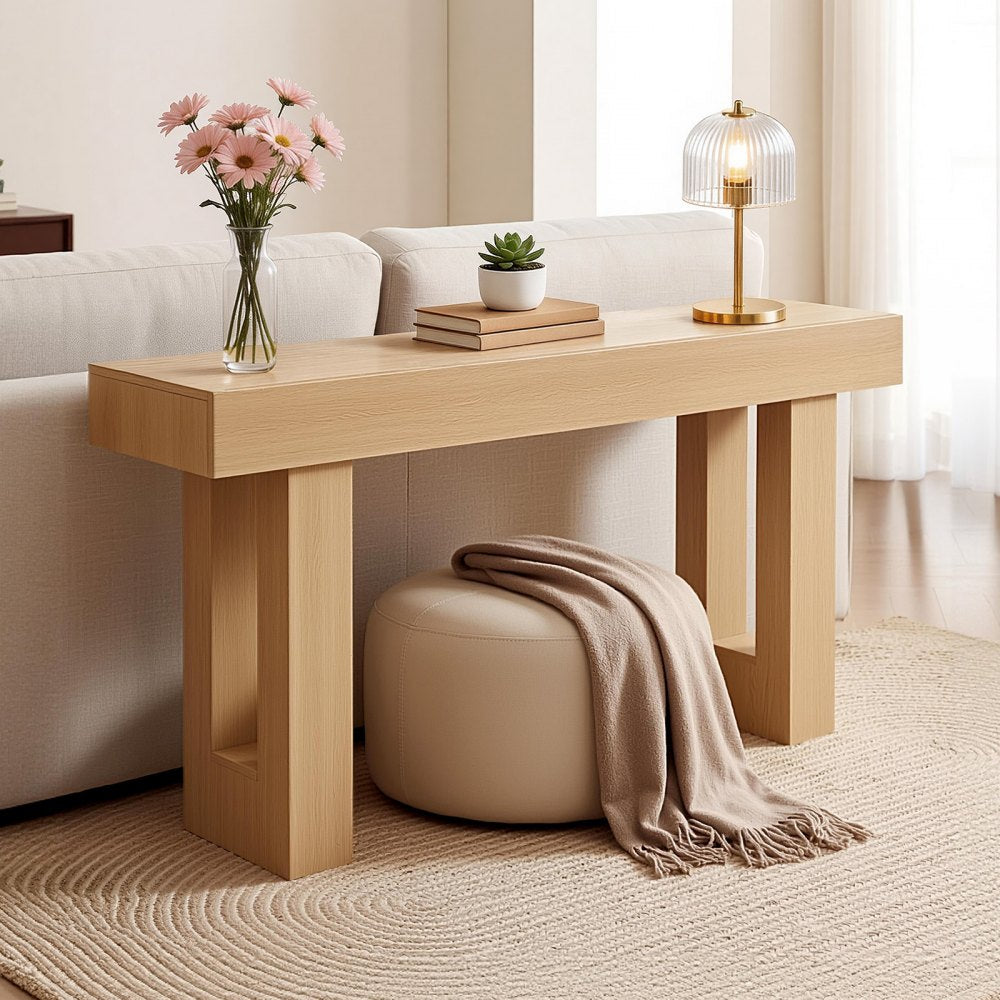 VEVOR 63 in Console Table, Farmhouse Desk Behind the Couch, Wooden Rectangle Entrance Desk, Narrow Long Sofa Table