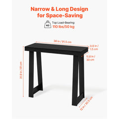 VEVOR 36 in Console Table, Modern Desk Behind the Couch, Wooden Rectangle Entrance Desk, Narrow Long Sofa Table Accent