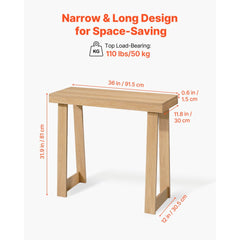 VEVOR 36 in Console Table, Modern Desk Behind the Couch, Wooden Rectangle Entrance Desk, Narrow Long Sofa Table Accent