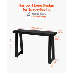 VEVOR 46 in Console Table, Modern Desk Behind the Couch, Wooden Rectangle Entrance Desk, Narrow Long Sofa Table Accent