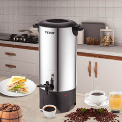 VEVOR Commercial Coffee Urn, 50 Cups Stainless Steel Large Coffee Dispenser, 1000W 110V Electric Coffee Maker Urn For