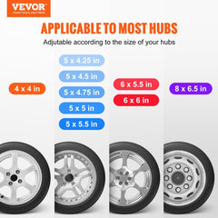 VEVOR Spare Tire Carrier, Trailer Spare Tire Mount, 160 lbs Capacity, Utility Trailer Accessories Fits Most 4 & 5 & 6 &