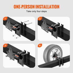 VEVOR Spare Tire Carrier, Trailer Spare Tire Mount, 160 lbs Capacity, Utility Trailer Accessories Fits Most 4 & 5 & 6 &