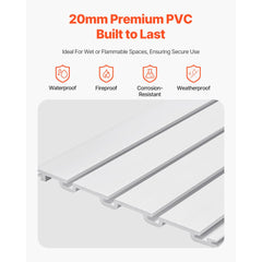 VEVOR Slat Wall Paneling, 8 x 4 ft, PVC Garage Slatwall with Modular Design, White Slat Wall Easy-to-Install Adjustable