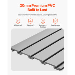 VEVOR Slat Wall Paneling, 8 x 4 ft, PVC Garage Slatwall with Modular Design, Grey Slat Wall Easy-to-Install Adjustable