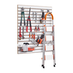 VEVOR Slat Wall Paneling, 4 x 4 ft, MDF Garage Slatwall with Modular Design, White Slat Wall Easy-to-Install Adjustable