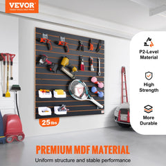 VEVOR Slatwall Panels, 4 ft x 2 ft Black Garage Wall Panels 24"H x 48"L (Set of 2 Panels), Heavy Duty Garage Wall