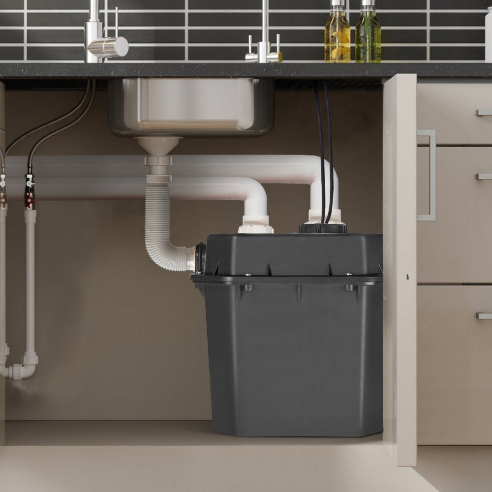 VEVOR Utility Sink Pump, 1/2 HP, 120-Volt, 3500 GPH Flow, 28 ft Head, Under-Sink Sump Pump System with 6 Gallon Basin