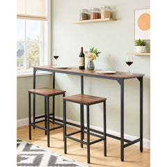 VEVOR Bar Table, 1PCS 63″ Kitchen Bar Table, Tall Dining Tables with Rounded Edge, Rectangular High Top Kitchen Tables