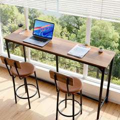 VEVOR Bar Table, 1PCS 63″ Kitchen Bar Table, Tall Dining Tables with Rounded Edge, Rectangular High Top Kitchen Tables