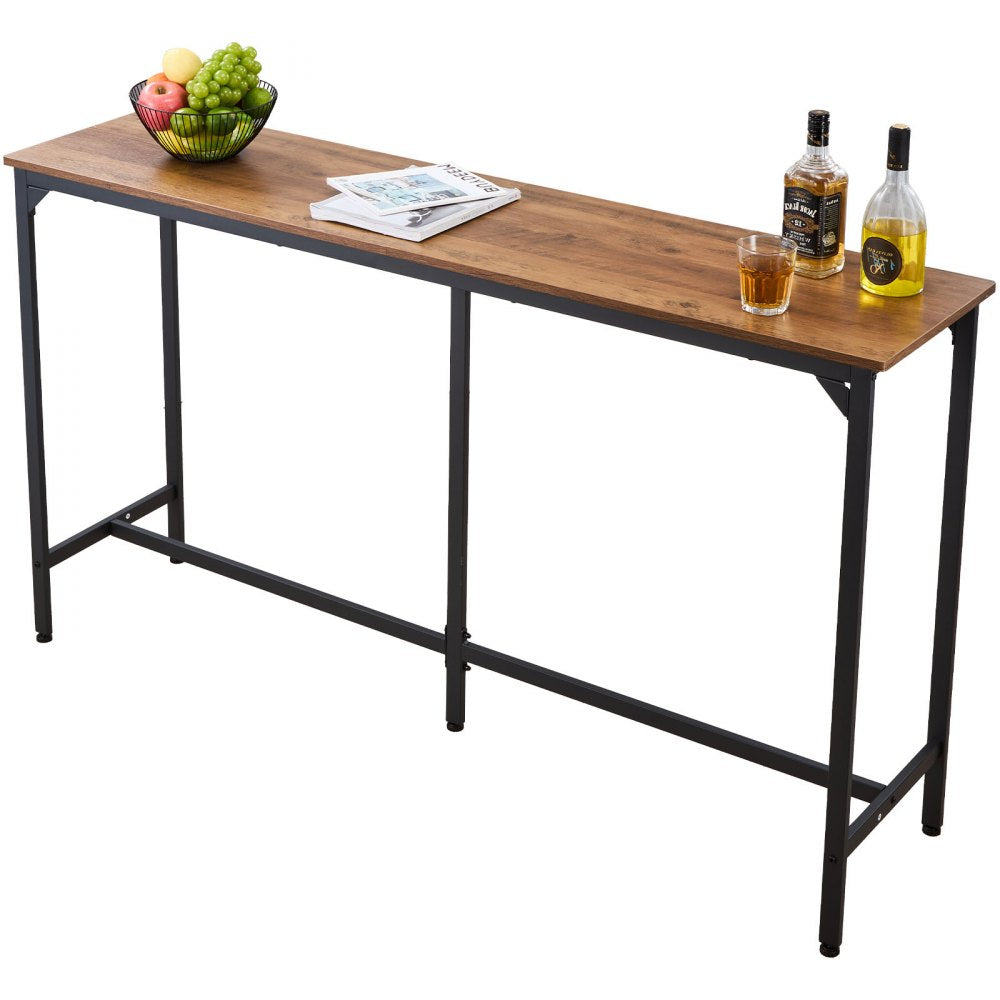 VEVOR Bar Table, 1PCS 63″ Kitchen Bar Table, Tall Dining Tables with Rounded Edge, Rectangular High Top Kitchen Tables