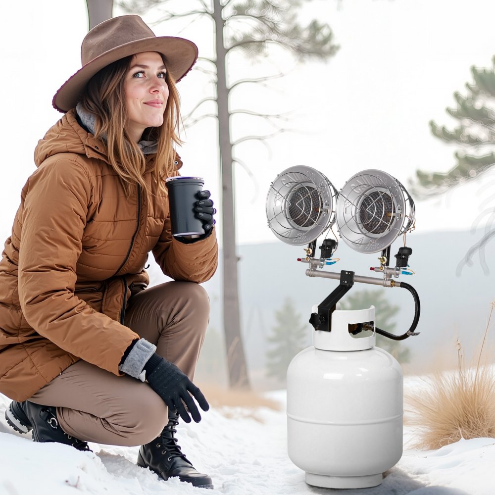 VEVOR Propane Tank Top Heater, 30000 BTU Rapid Heating 180-Degree Infrared Radiant Tank Top Gas Heater, 3 Heat Settings