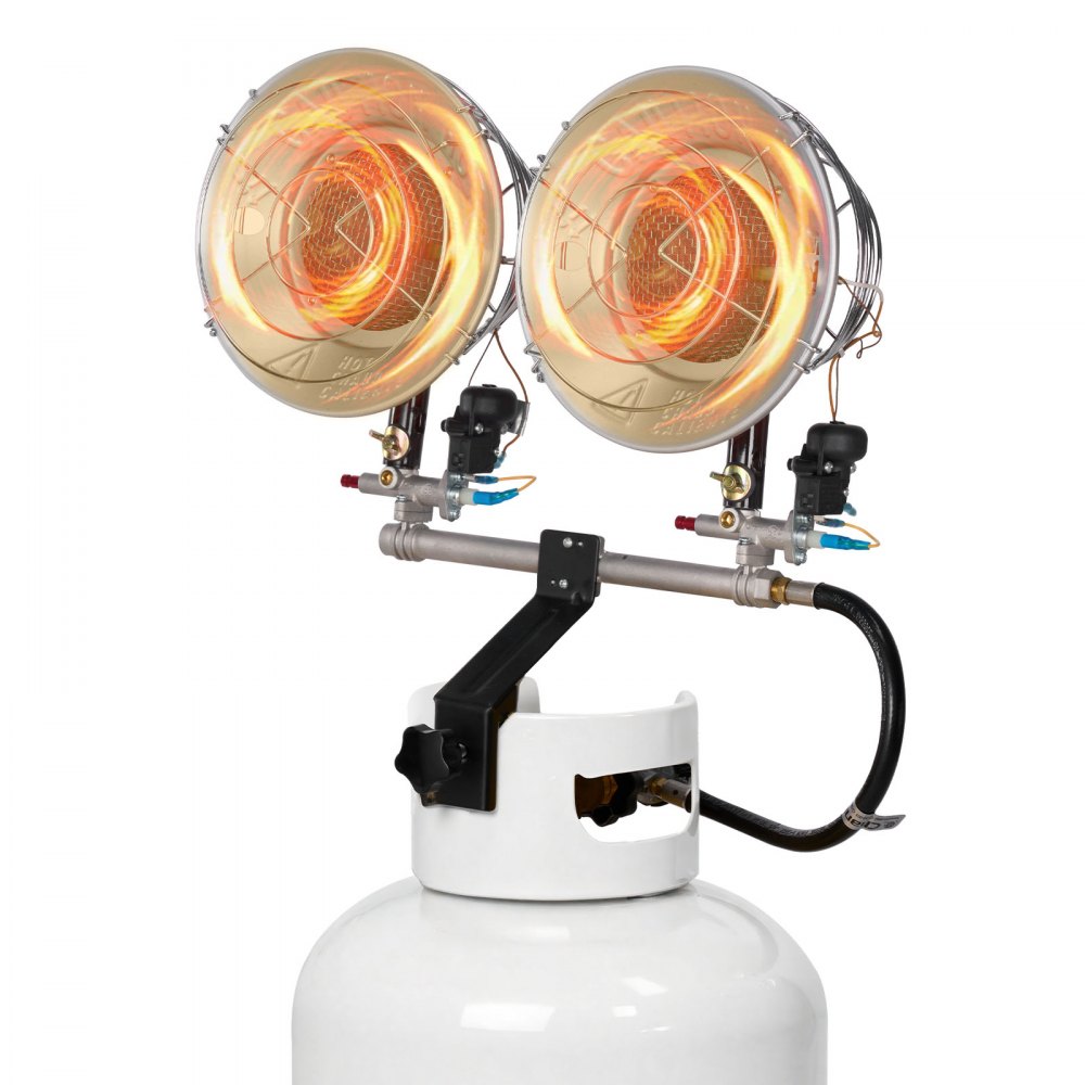 VEVOR Propane Tank Top Heater, 30000 BTU Rapid Heating 180-Degree Infrared Radiant Tank Top Gas Heater, 3 Heat Settings