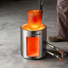 VEVOR Propane Melting Furnace Kit, 12KG Large Capacity Foundry Home Kilns,Stainless Steel Smelter, Blacksmithing Forge
