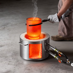 VEVOR Propane Melting Furnace Kit, 16KG/35lbs Gas Metal Melting Furnace Kit, Dual Burner Foundry Home Kiln with