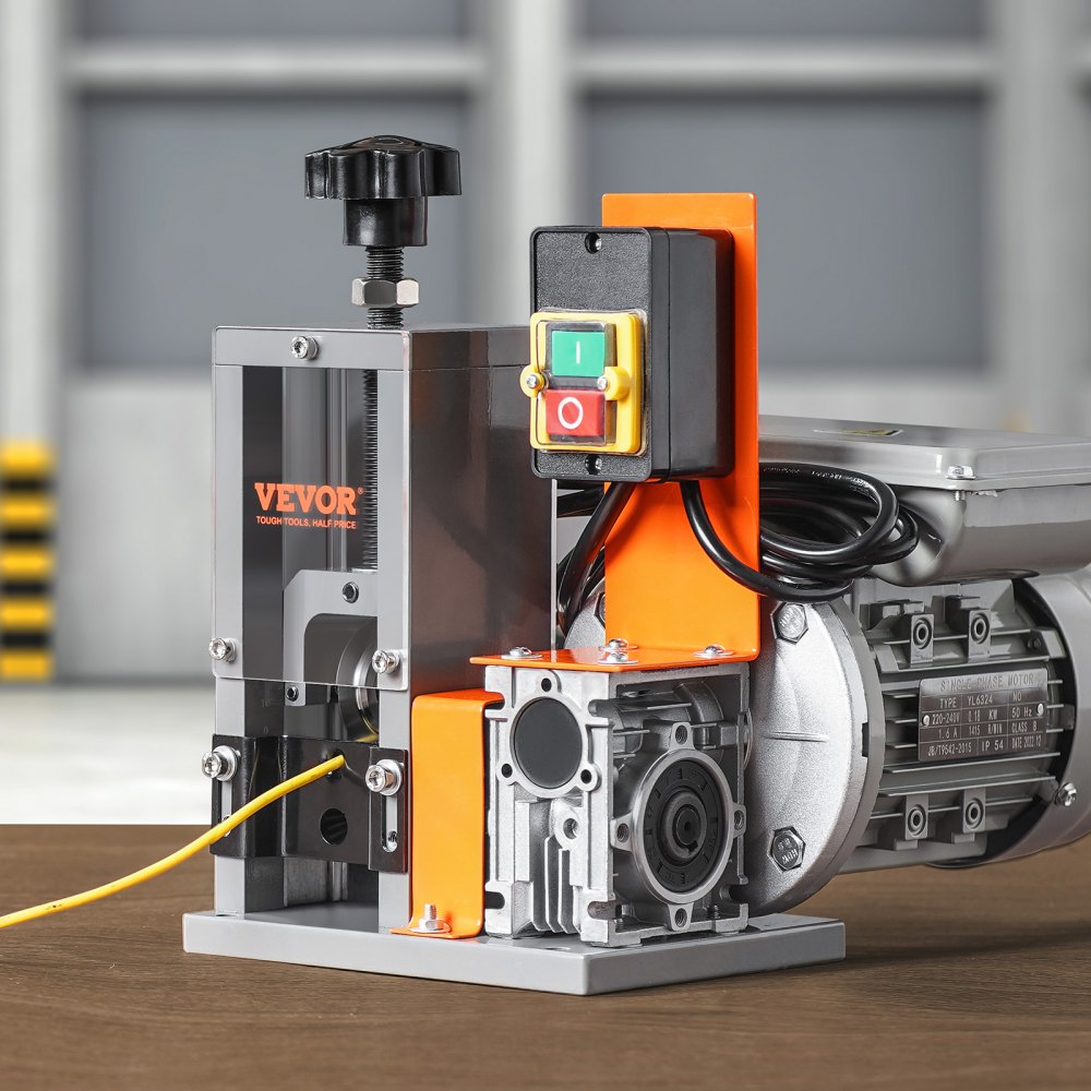 VEVOR Electric Cable Stripping Tool, 0.06''-1.18'' Motorized Wire Stripper, 180 W, 60 ft/min, with Clear Depth Gauge