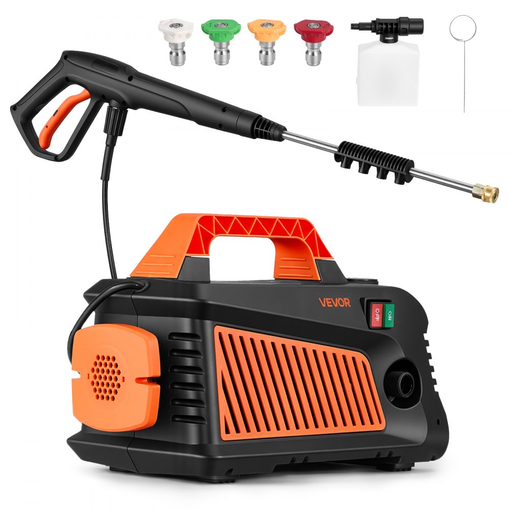 VEVOR Electric Pressure Washer, 2000 Max PSI 1.59 Max GPM, Portable Power Washer with 4 Nozzles, Metal Extension Wand