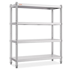 VEVOR Stainless Steel Shelving 46.8x18.5 Inch 4 Tier Adjustable Shelf Storage Unit Stainless Steel Heavy Duty Shelving