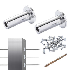 VEVOR 121 Pack T316 Stainless Steel Protector Sleeves for 1/8" Wire Rope Cable Railing, DIY Balustrade T316 Marine