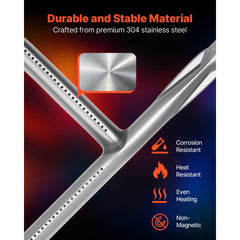 VEVOR Grill Burner Tube for Weber Q200, Q220, Q2000, Q2200, Q2400, 20.5 inch 304 Stainless Steel Tube Burner for Weber