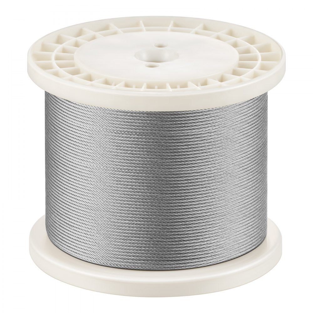 VEVOR Wire Rope Kit, 1/8" 1000 ft 316 Stainless Steel Cable with Cutter and Gloves, 1600 lbs Breaking Strength, 7x7