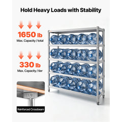 VEVOR Stainless Steel Shelving 60x18.5 Inch 5 Tier Adjustable Shelf Storage Unit Stainless Steel Heavy Duty Shelving