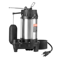VEVOR Submersible Sewage Pump, 0.75HP 5000 GPH, Cast Iron Sewage Water Pump with 28 ft Lift 10 ft Power Cord and