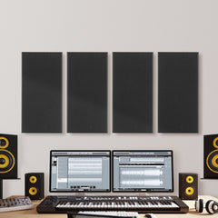 VEVOR 4 PCS Acoustic Panels, 2 inch Thick 23.6 x 11.8 inch Fiberglass Sound Absorbing Panels, Self-adhesive Soundproof
