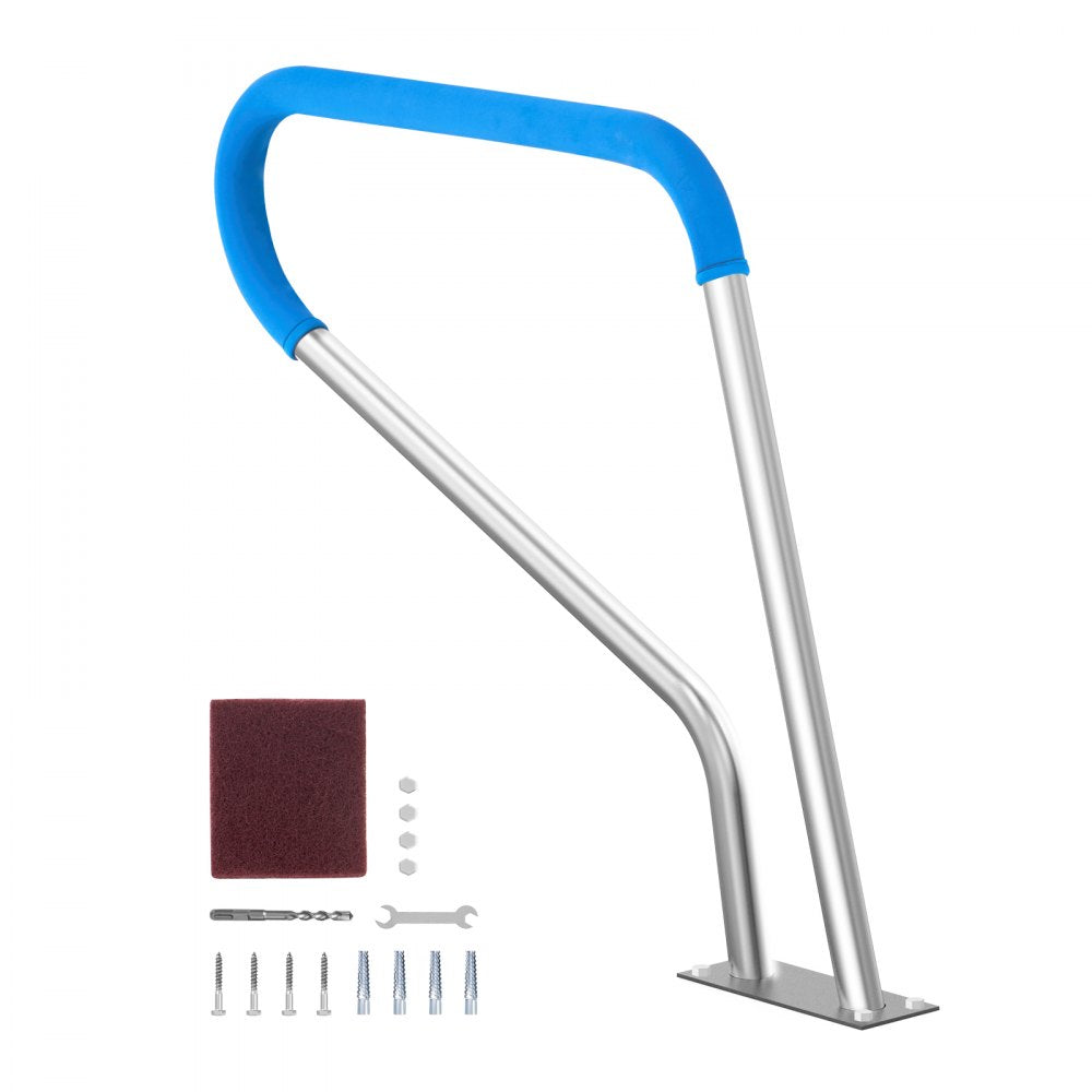 VEVOR Pool Handrail, 39 x 32 inch Pool Railing, Stainless Steel with Base Plate for Indoor/Outdoor Pools,Swimming Pool