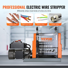 VEVOR Electric Cable Stripping Tool, 0.06''-0.98'' Motorized Wire Stripper, 60W, Features Clear Depth Gauge, Includes 6