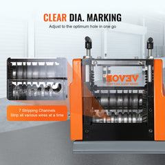 VEVOR Electric Cable Stripping Tool, 0.06''-0.98'' Motorized Wire Stripper, 60W, Features Clear Depth Gauge, Includes 6