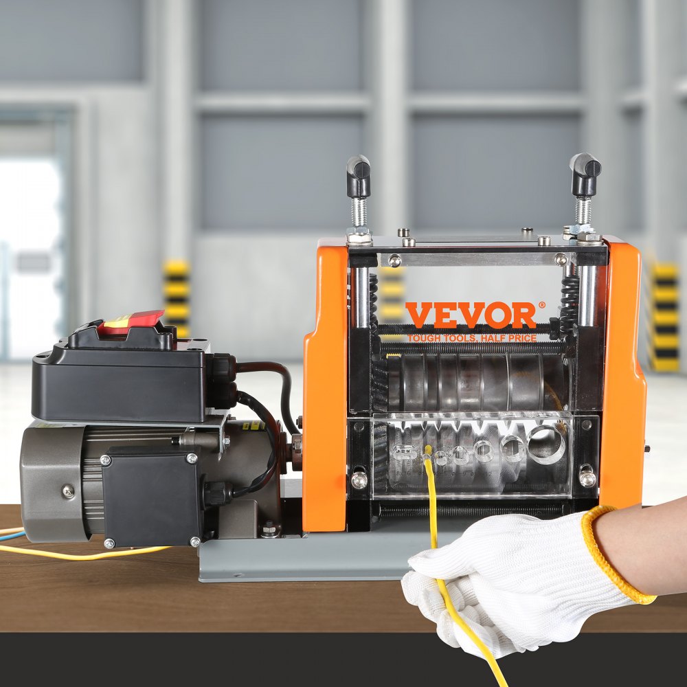 VEVOR Electric Cable Stripping Tool, 0.06''-0.98'' Motorized Wire Stripper, 60W, Features Clear Depth Gauge, Includes 6