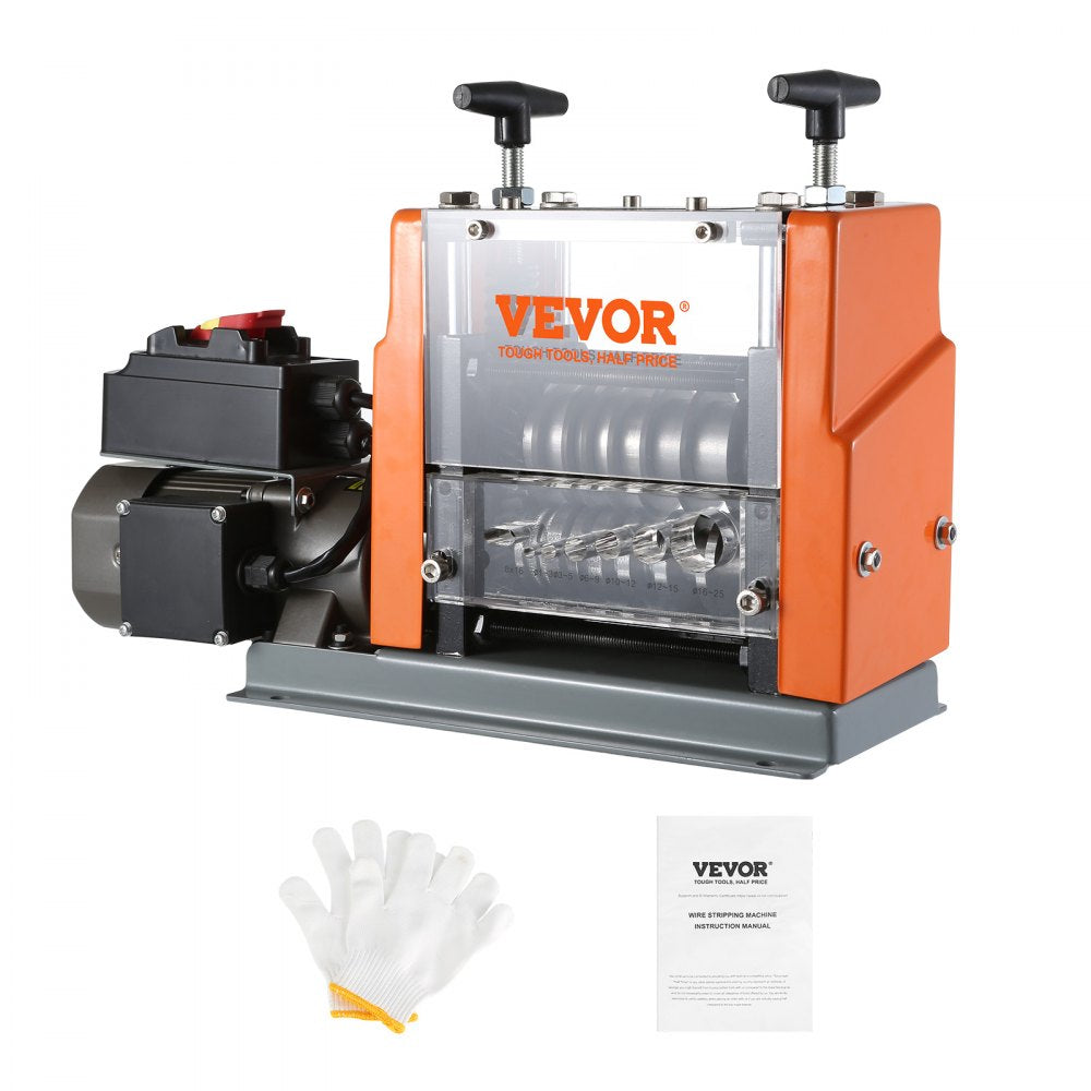 VEVOR Electric Cable Stripping Tool, 0.06''-0.98'' Motorized Wire Stripper, 60W, Features Clear Depth Gauge, Includes 6