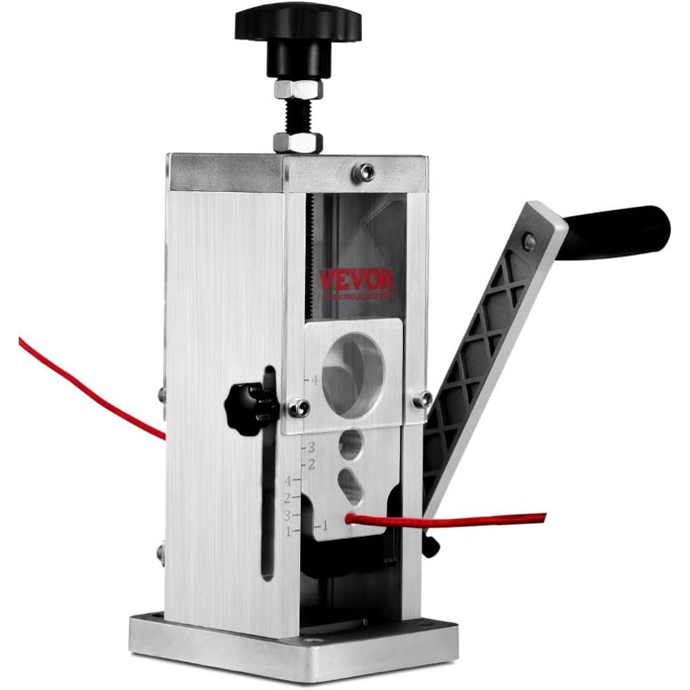 VEVOR Hand-Operated Wire Stripper, 0.06''-1.5'' Cable Removal Tool, Drill Attachment Option, Clear Depth Gauge